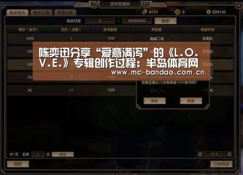 陈奕迅分享“爱意满泻”的《L.O.V.E.》专辑创作过程:半岛体育网址(图4) 半岛体育注册